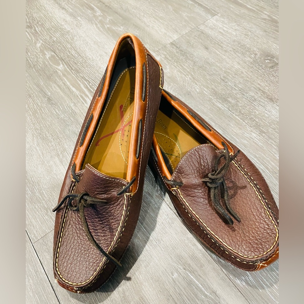 L.L. Bean Rich Brown Leather Moccasin Loafers